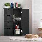 Costway Wooden 4 Drawer Bathroom Floor Cabinet Storage Cupboard 2