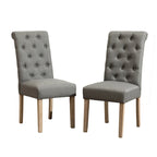 Modern Dining Table and Chairs Set Home Party Dining Table and Chairs Set with 6 Tufted Chairs and Turned Leg for Kitchen