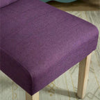 Modern Dining Table and Chairs Set Home Party Dining Table and Chairs Set with 6 Tufted Chairs and Turned Leg for Kitchen