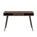 Mid Century Desk with USB Ports and Power Outlet, Modern Writing Study Desk with Drawers,Home Office Computer Desk