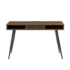 Mid Century Desk with USB Ports and Power Outlet, Modern Writing Study Desk with Drawers,Home Office Computer Desk