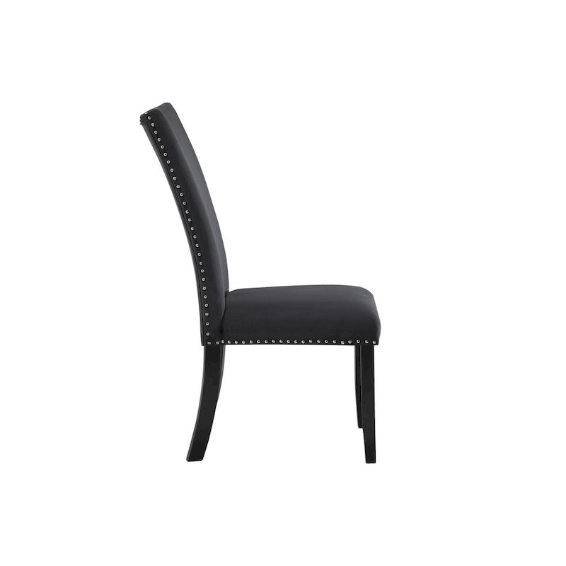 HomeRoots Set of Two Black Upholstered Velvet Dining Side Chairs - 20.25' X '40.75' X '27