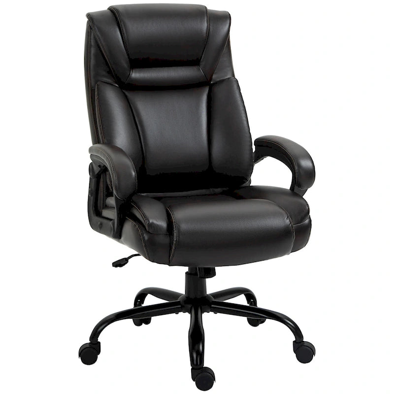 Executive Office Chair with Wide Seat, Computer Desk Chair with High Back, Adjustable Height and Swivel Wheels