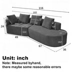 Modern Curved Sectional Sofa with High-Quality Upholstery and Spacious Seating