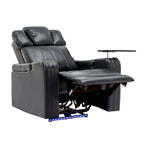PU Leather Power Recliner Individual Seat Home Theater Recliner with Cooling Cup Holder, Bluetooth Speaker, LED Lights,USB Ports