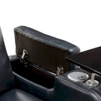 PU Leather Power Recliner Individual Seat Home Theater Recliner with Cooling Cup Holder, Bluetooth Speaker, LED Lights,USB Ports