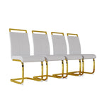 PU Leather High Back Upholstered Dining Chair w/ Metal Legs (Set of 4)