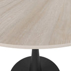 Bristol 32 Round Minimalist Dining Table for 4, Sintered Stone Top & Black Iron Pedestal Base for Kitchen & Dining Room
