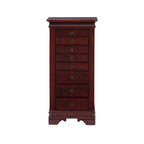 Flip-Top Wooden Jewelry Armoire with 8-Drawer - 42.75 - Brown