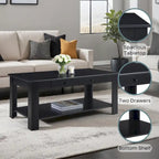 Convenience Concepts Designs2Go 2 Drawer Baja Coffee Table with Shelf