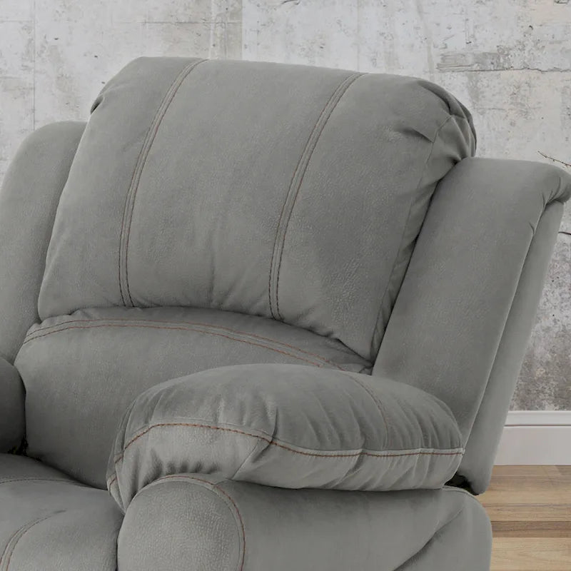 Roomfitters Manual Glider Recliner, Relaxing Recliner for Living Room, Bedroom, Grey