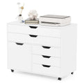 Costway 5-Drawer File Cabinet Mobile Chest of Drawers with Side - See Details