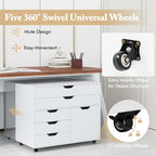 Costway 5-Drawer File Cabinet Mobile Chest of Drawers with Side - See Details