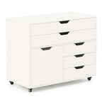 Costway 5-Drawer File Cabinet Mobile Chest of Drawers with Side - See Details