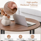 Costway 3 PCS Coffee Table Set Round Coffee Table and 2PCS Square End - See Details