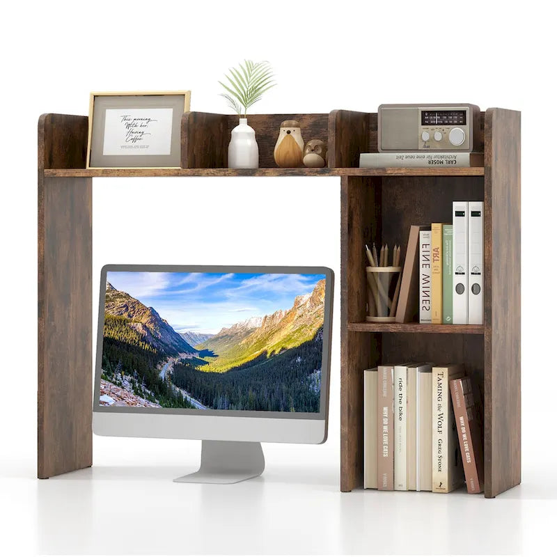 Costway Desk Bookshelf Desktop Storage Organizer Display Shelf Rack