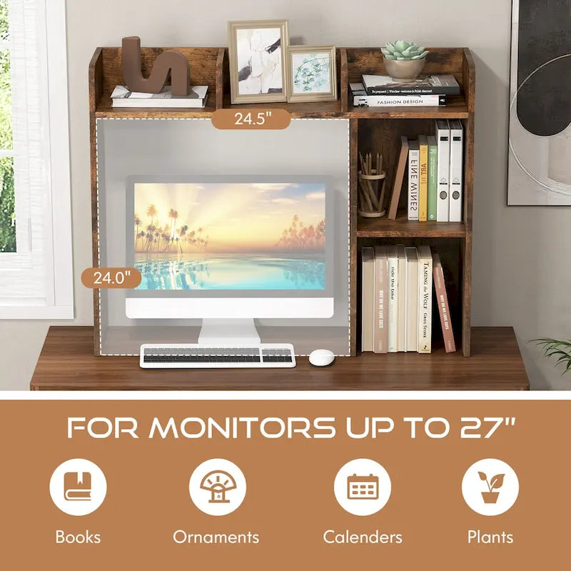 Costway Desk Bookshelf Desktop Storage Organizer Display Shelf Rack