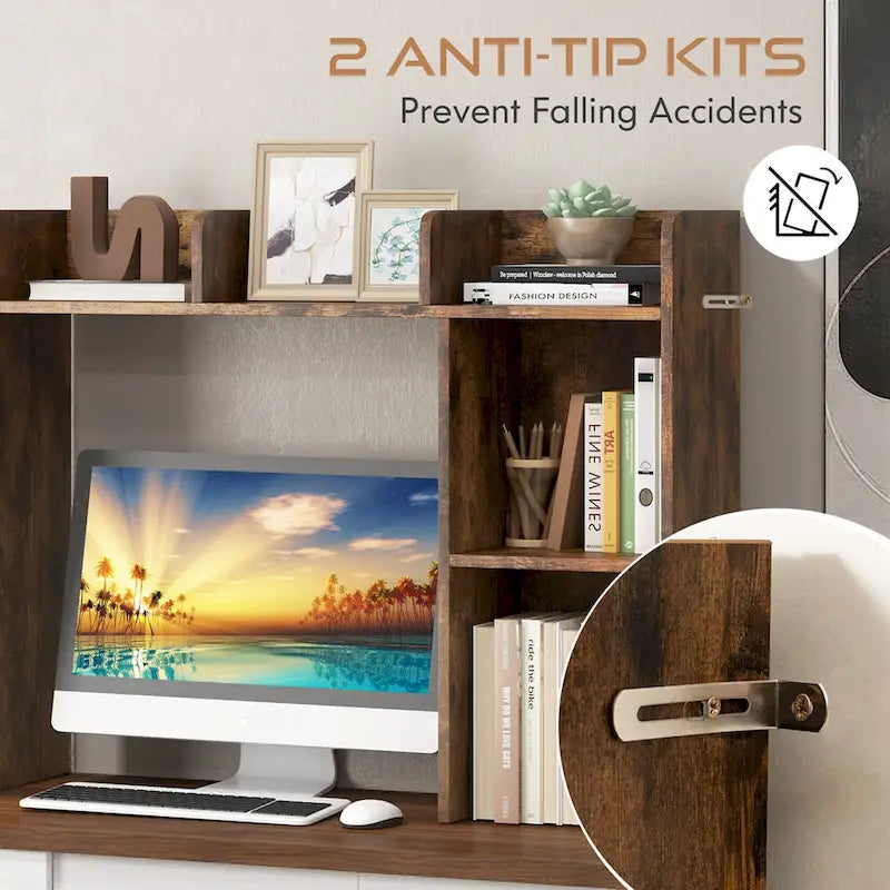 Costway Desk Bookshelf Desktop Storage Organizer Display Shelf Rack