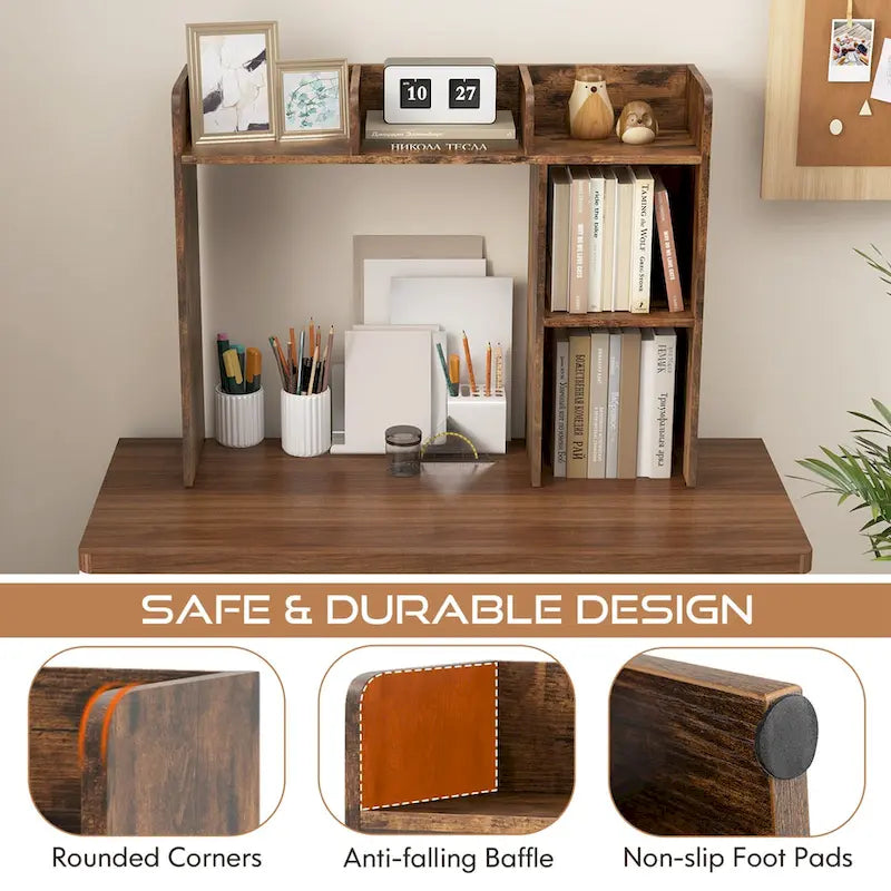 Costway Desk Bookshelf Desktop Storage Organizer Display Shelf Rack