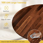 Costway Rustic Dining Table Wooden Dining Table with Round Tabletop & - See Details