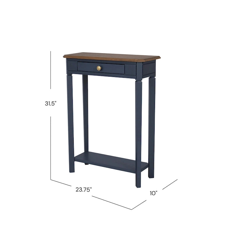 Marnie Two-tone 1-drawer Solid Wood Console Accent Table with Shelf by