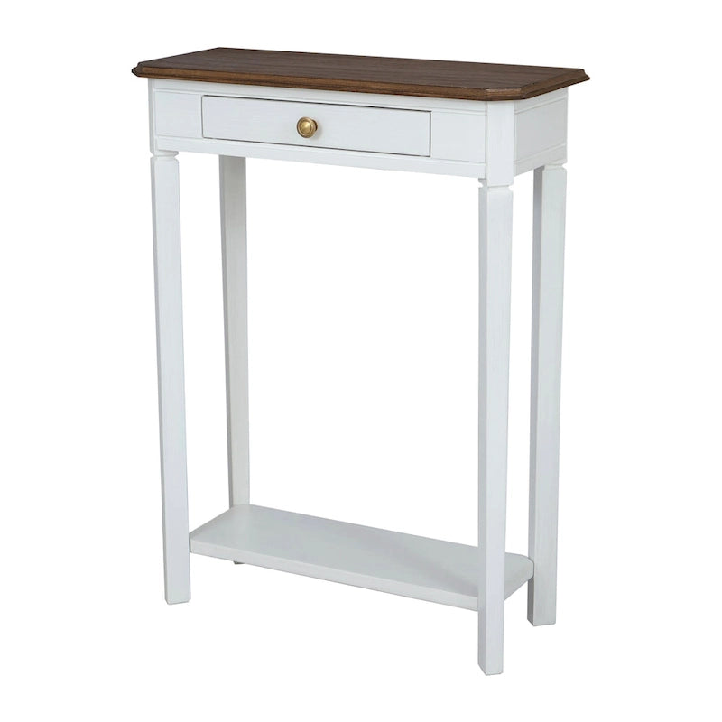 Marnie Two-tone 1-drawer Solid Wood Console Accent Table with Shelf by