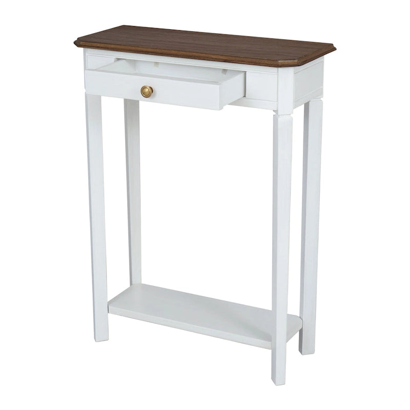 Marnie Two-tone 1-drawer Solid Wood Console Accent Table with Shelf by