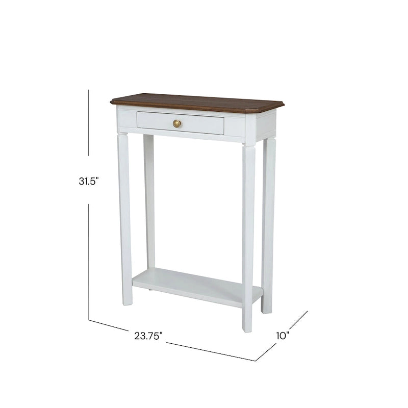 Marnie Two-tone 1-drawer Solid Wood Console Accent Table with Shelf by
