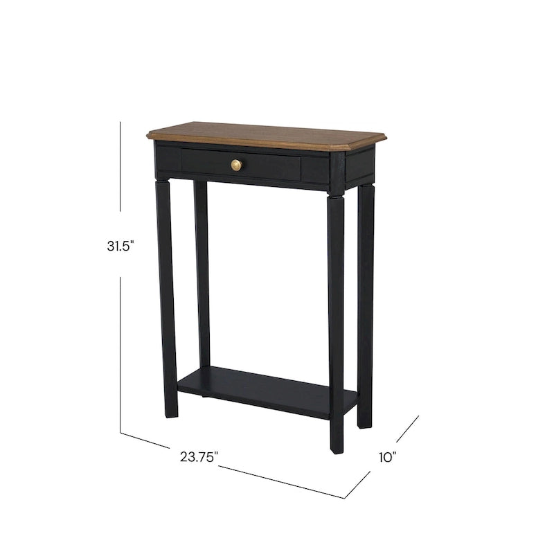 Marnie Two-tone 1-drawer Solid Wood Console Accent Table with Shelf by