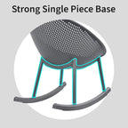Set of 2 Mid-Century Modern Plastic Rocking Lounge Chair Plastic Legs with Breathable Egg Shaped Seat for Indoor/Outdoor