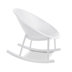 Set of 2 Mid-Century Modern Plastic Rocking Lounge Chair Plastic Legs with Breathable Egg Shaped Seat for Indoor/Outdoor