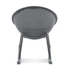 Set of 2 Mid-Century Modern Plastic Rocking Lounge Chair Plastic Legs with Breathable Egg Shaped Seat for Indoor/Outdoor
