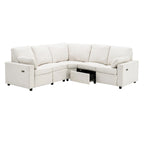 Power Recliner Sectional Sofa with 2 Storage Drawers and USB Ports Living Room L-Shaped Corner Couch for Home Theater