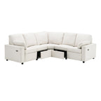 Power Recliner Sectional Sofa with 2 Storage Drawers and USB Ports Living Room L-Shaped Corner Couch for Home Theater
