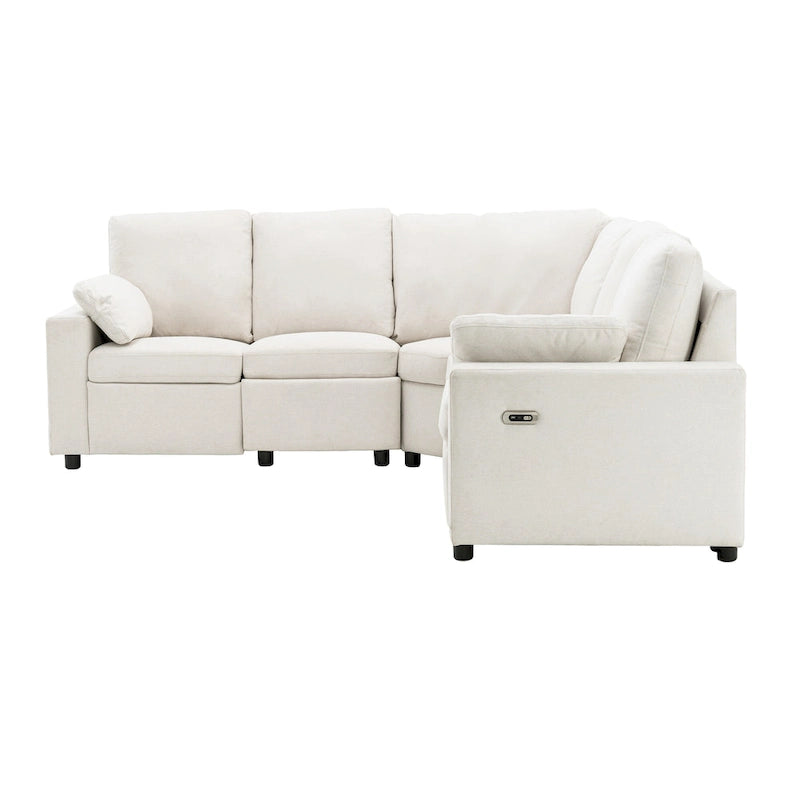 Power Recliner Sectional Sofa with 2 Storage Drawers and USB Ports Living Room L-Shaped Corner Couch for Home Theater