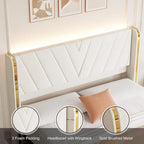 Upholstered Velvet Platform Bed Frame With Wingback Headboard and 4 Storage Drawers