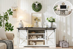 32 Tall Farmhouse TV Stand for 80 TV, Wood Entertainment Center
