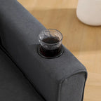 3-In-1 Upholstered Futon Sofa Convertible Floor Sofa Bed