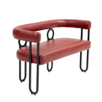 House Hold Modern Loveseat 2 Seater Sofa Chenille Fabric Couch With Arms And Metal Legs For Living Room