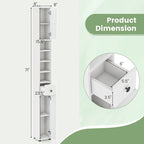 Gymax Tall Slim Bathroom Storage Cabinet Linen Tower w/ Drawer &