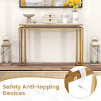 Costway 47 Faux Marble Top Console Table Modern Entryway Table with - See Details
