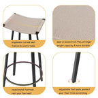 Counter Height Bar Stools, Backless Handwoven Kitchen Dining Chairs with Round Footrest Set of 2 PVC Weaving Pub Stool