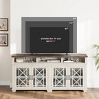 TV Stand for 80 inch, Mid Century Modern Entertainment Center with LED Lights and Storage - 65 inches