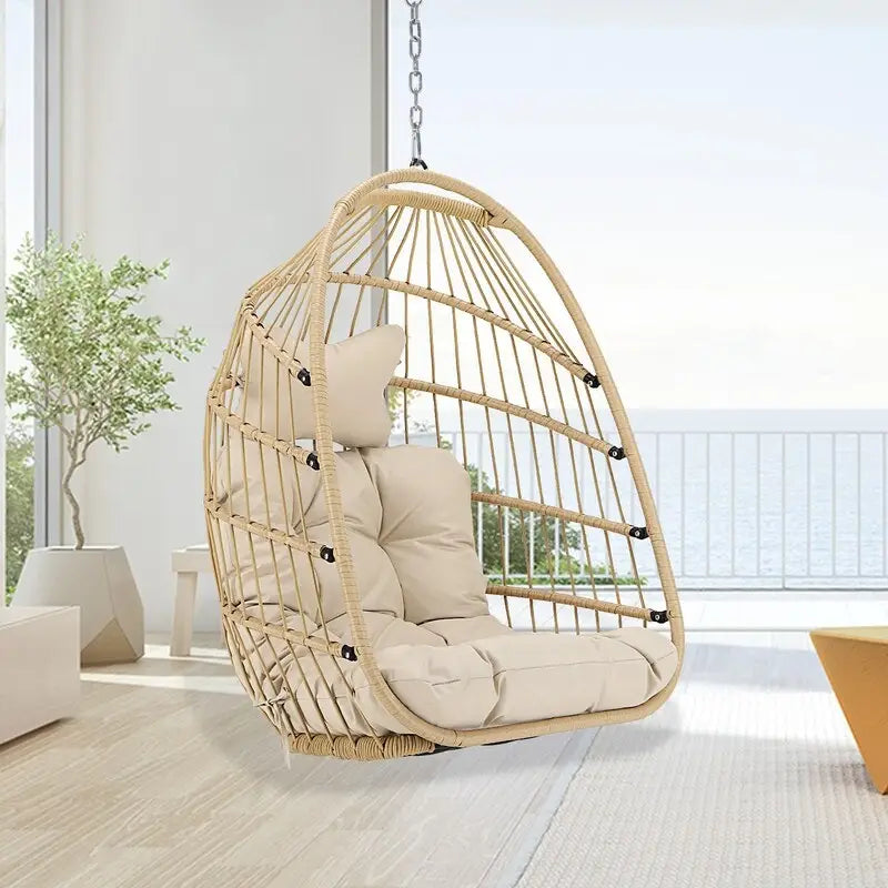FINCATI Indoor Luxury Hanging Egg Chair Without Stand, 350 lbs Outdoor Egg Chair with No Stand, Egg Swing Chair Without Stand