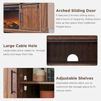 Farmhouse Fireplace TV Stand, Entertainment Center w/ Arched Door