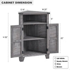 Farmhouse Corner Bathroom Cabinet, Small Corner Cabinet with Barn Door - N/A