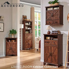 Farmhouse Corner Bathroom Cabinet, Small Corner Cabinet with Barn Door - N/A