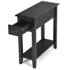 Gymax Set of 2 Nightstand 2 Tier End Bedside Sofa Side Table w/Drawer - See Details