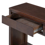 55 Rustic Console Table with Drawers and Open Shelf for Living Room