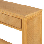 55 Rustic Console Table with Drawers and Open Shelf for Living Room